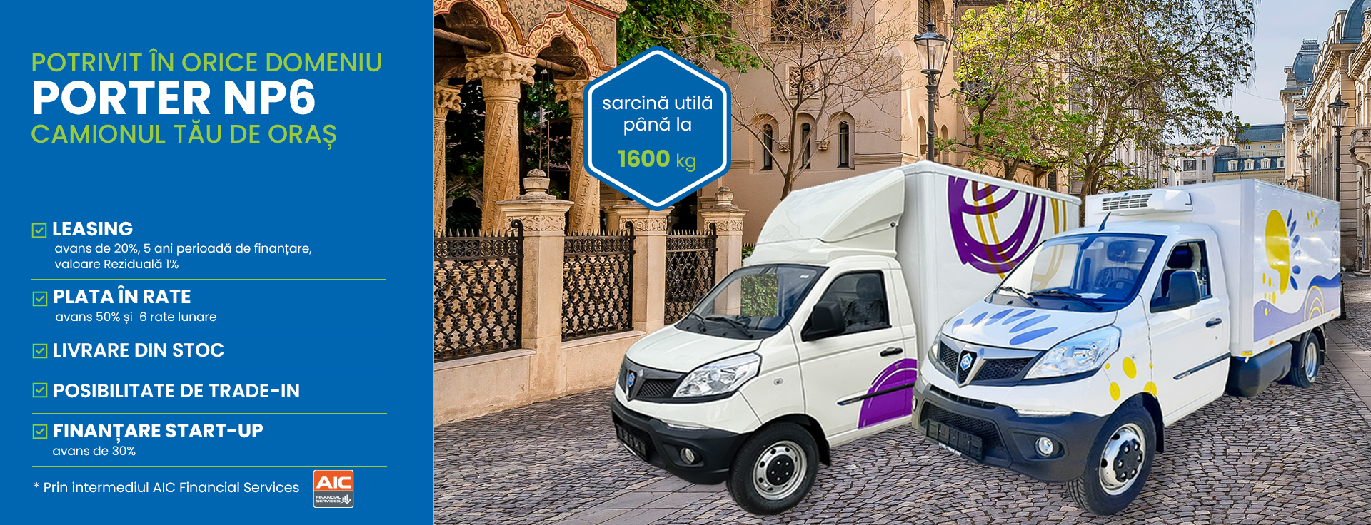 Autoutilitară cu box pentru transport și distribuție