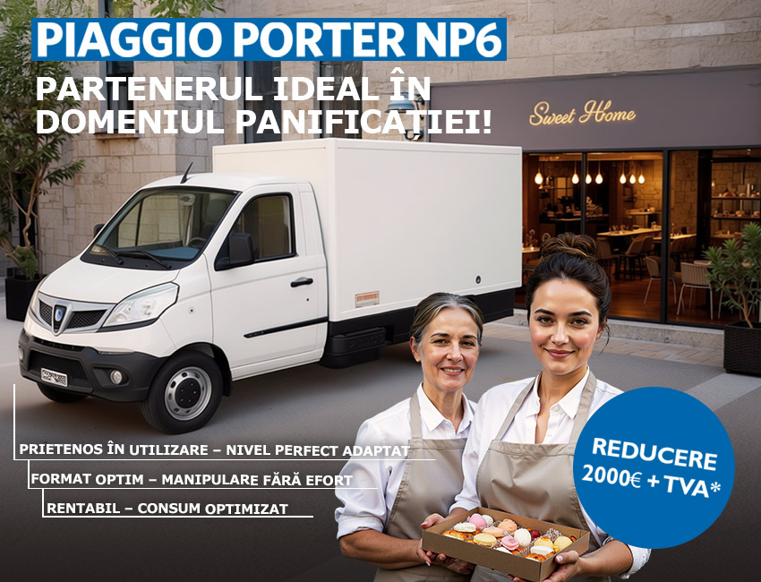 Autoutilitară carosată cu box pentru transport și distribuție